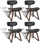 Vidaxl chaises de salle  manger 4 pcs bois courb et similicuir