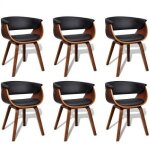 Vidaxl chaises de salle  manger 6 pcs bois courb et similicuir