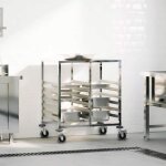 Vidaxl chariot � plateaux 12 bacs gn 75x55x87 cm acier inoxydable support � plateaux chariot de boulangerie ...
