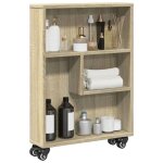 Vidaxl chariot de rangement �troit ch�ne sonoma bois ding�nierie chariot de rangement mince chariot de ...