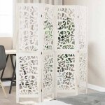 Vidaxl cloison de s�paration 4 panneaux s�parateur de pi�ce �cran dintimit� paravent de salon chambre ...