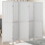 Vidaxl cloison de s�paration 5 panneaux s�parateur de pi�ce �cran dintimit� paravent de salon chambre ...