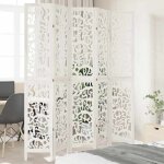 Vidaxl cloison de s�paration 5 panneaux s�parateur de pi�ce �cran dintimit� paravent de salon chambre ...