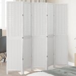 Vidaxl cloison de sparation 5 panneaux sparateur de pice cran dintimit paravent de salon chambre ...