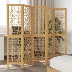 Vidaxl cloison de sparation 5 panneaux, sparateur de pice, cran d'intimit, paravent de salon chambre, ...