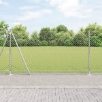 Vidaxl cl�ture en cha�ne avec 13 poteaux � bride 12 x 25 m acier galvanis� 3351305