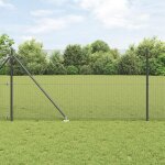 Vidaxl clôture en fil soudé avec 13 piquets en plastique gris 14x25 m acier 3352206 Vidaxl clôture en fil soudé avec 13 piquets en plastique gris 14x25 m acier 3352206