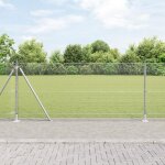 Vidaxl cl�ture en fil soud� avec 7 poteaux � flasque 0. 8x10 m en acier galvanis� 3352278