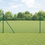 Vidaxl cl�ture en fil soud� avec 7 poteaux verts 12x10 m en acier 3351695