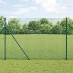 Vidaxl cl�ture en fil soud� avec 7 poteaux vert 16x10 m acier 3351706