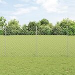 Vidaxl clôture grillage avec 20 poteaux en u argent 16x10 m acier 3336300 Vidaxl clôture grillage avec 20 poteaux en u argent 16x10 m acier 3336300