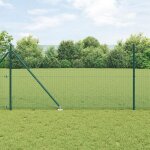 Vidaxl clture en grille soude avec 7 poteaux  piquet verts 12x10 m acier 3352049