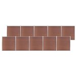 Vidaxl clture de jardin wpc 1737x186 cm marron