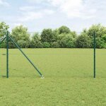 Vidaxl cl�ture avec poteaux vert 1 x 25 m acier recouvert de pvc paravent de jardin et terrasse cl�ture ...