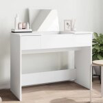 Vidaxl coiffeuse avec miroir blanc 100x45x76 cm table de maquillage table  bijoux coiffeuse avec miroir ...