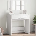 Vidaxl coiffeuse avec miroir blanc 80x39x80 cm table de maquillage table � bijoux coiffeuse avec miroir ...