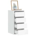 Vidaxl commode dangle blanc 40x41x76 cm bois ding�nierie commode � tiroirs classeur armoire � tiroirs ...
