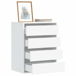 Vidaxl commode dangle blanc 60x41x76 cm bois dingnierie commode  tiroirs classeur armoire  tiroirs ...
