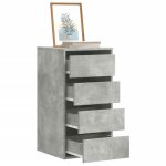 Vidaxl commode d'angle gris bton 40x41x76 cm bois d'ingnierie, commode  tiroirs, classeur, armoire ...