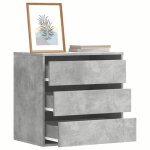Vidaxl commode d'angle gris bton 60x41x58 cm bois d'ingnierie, commode  tiroirs, classeur, armoire ...