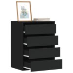 Vidaxl commode dangle noir 60x41x76 cm bois dingnierie commode  tiroirs classeur armoire  tiroirs ...