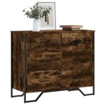 Vidaxl commode chne fum 91x355x745 cm bois dingnierie 3295304