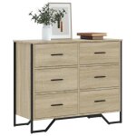 Vidaxl commode chêne sonoma 91x355x745 cm bois dingénierie 3295303 Vidaxl commode chêne sonoma 91x355x745 cm bois dingénierie 3295303