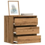 Vidaxl commode dangle ch�ne artisanal 60x41x58 cm bois ding�nierie commode � tiroirs classeur armoire ...