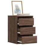 Vidaxl commode dangle ch�ne marron 40x41x58 cm bois ding�nierie commode � tiroirs classeur armoire � ...