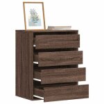Vidaxl commode dangle ch�ne marron 60x41x76 cm bois ding�nierie commode � tiroirs classeur armoire � ...