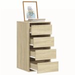 Vidaxl commode dangle chne sonoma 40x41x76 cm bois dingnierie commode  tiroirs classeur armoire  ...