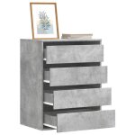 Vidaxl commode dangle gris bton 60x41x76 cm bois dingnierie commode  tiroirs classeur armoire  tiroirs ...