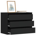 Vidaxl commode dangle noir 80x41x58 cm bois dingénierie commode à tiroirs classeur armoire à tiroirs ... Vidaxl commode dangle noir 80x41x58 cm bois dingénierie commode à tiroirs classeur armoire à tiroirs ...