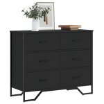 Vidaxl commode noir 91x355x745 cm bois dingénierie 3295302 Vidaxl commode noir 91x355x745 cm bois dingénierie 3295302