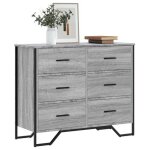 Vidaxl commode sonoma gris 91x355x745 cm bois dingénierie 3295305 Vidaxl commode sonoma gris 91x355x745 cm bois dingénierie 3295305