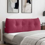 Vidaxl coussin de dos velours bordeaux 140 x 24 x 50 cm - housse d�houssable