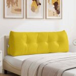Vidaxl coussin de dos velours jaune 140 x 24 x 50 cm ? soutien ergonomique d�houssable