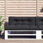 Vidaxl coussin de palette noir 120x40x12 cm tissu 360630