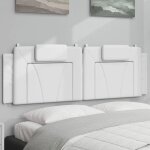Vidaxl coussin de tte de lit blanc 160 cm similicuir 374798