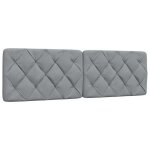 Vidaxl coussin de tte de lit gris clair 160 cm tissu 4019226