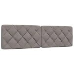 Vidaxl coussin de tte de lit taupe 180 cm tissu 4019237