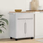 Vidaxl ? desserte de cuisine blanche en pin massif 725 x 45 x 80 cm avec roues et tiroirs
