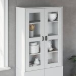 Vidaxl dessus pour buffet armoire avec �tag�res et portes vitr�es meuble de rangement salon chambre industriel ...
