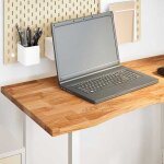Vidaxl dessus de bureau marron clair bois chne massif rectangulaire plan de travail de cuisine plan ...