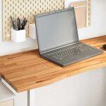 Vidaxl dessus de bureau marron clair bois chne massif rectangulaire plan de travail de cuisine plan ...
