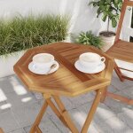 Vidaxl dessus de table 50x50x25 cm octogonal bois de teck massif dessus de table de rechange plateau ...