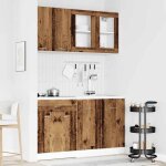 Vidaxl ensemble de 4 meubles de cuisine lyon en bois ding�nierie vieilli 3328573