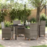 Vidaxl ensemble de 5 chaises de jardin avec coussins gris rotin synthétique 3381075 Vidaxl ensemble de 5 chaises de jardin avec coussins gris rotin synthétique 3381075