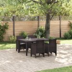 Vidaxl ensemble de salle � manger pour jardin 5 pcs marron rattan polt ensemble de restauration de jardin ...