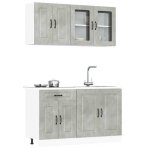 Vidaxl ensemble darmoires de cuisine 4 pcs kalmar bois dingnierie ensemble darmoires tagre de rangement ...